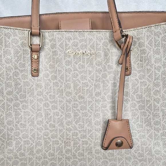 Calvin Klein Cream and Brown Women's Tote Bag - Picture 5 of 12